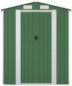 Abrigo de jardim 192x108x223 cm aço galvanizado verde