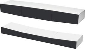 Móvel TV Suspenso de Parede com Luz LED – Amarante – 180x40 cm – Cinze