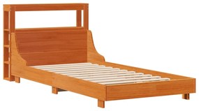 Cama sem colchão 90x200 cm pinho maciço castanho-mel