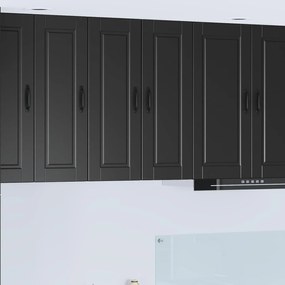 vidaXL Armário de Cozinha com prateleira 2 pcs Preto 30 x 31 x 80 cm