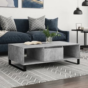 vidaXL Mesa de centro 104x60x35 cm derivados madeira cinzento cimento