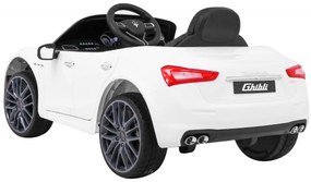 Carro elétrico para Crianças 12V Maserati Ghibli Rodas de EVA, Assento de couro Branco