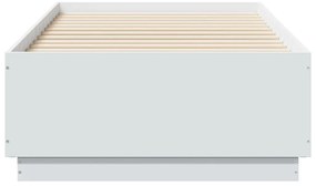 Estrutura cama c/ luzes LED 75x190 cm derivados madeira branco