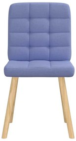 Cadeiras de jantar 4 pcs Jeans Tecido Azul