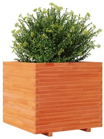 Vaso/floreira de jardim 80x80x72 cm pinho maciço castanho mel