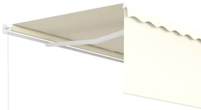 Toldo retrátil manual com estore 4x3 m cor creme
