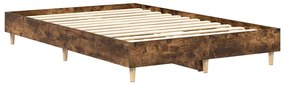 Estrutura de cama sem colchão 140x190 cm carvalho fumado