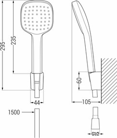 Mexen R-33 conjunto de duche de ponto, cromado/branco - 785335052-02
