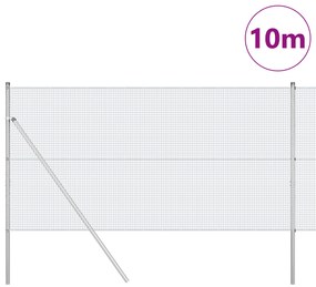 Cerca de Fio Soldado com 7 Postes 1,2 x 10 m Aço Galvanizado