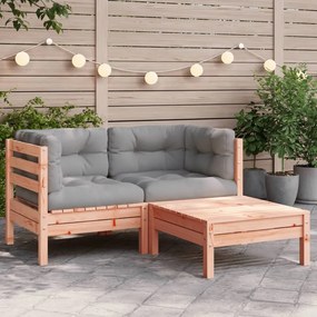 vidaXL Sofá de 2 lugares para jardim c/ almofadões e apoio de pés