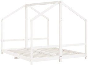 Estrutura de cama infantil 2x(80x200) cm pinho maciço branco