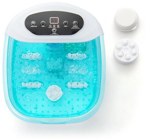 Massajador de banho para pés com pedra de massagem amovível e pérolas Massajador de banho para pés com bolhas e vibração 33 x 39 x 18 cm Azul