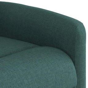 Poltrona reclinável de massagens elétrica tecido verde-escuro