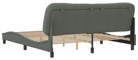 Estrutura de cama sem colchão 180x200 cm tecido cinzento-escuro