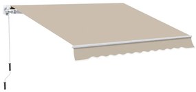 Toldo de Parede com Manivela - 395x245cm - Creme