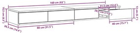 Gavetas para Cama vidaXL Carvalho Sonoma 160x36,5x16,5 cm Madeira Estr