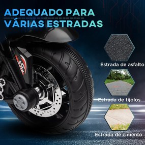 HOMCOM Motocicleta Elétrica Infantil com 3 Rodas para Crianças acima d