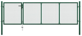 vidaXL Portão de jardim 350x100 cm aço verde