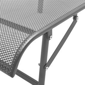 Espreguiçadeiras com mesa 2 pcs aço antracite