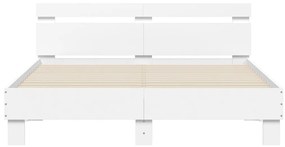 Estrutura cama c/ cabeceira 150x200 cm derivados madeira branco