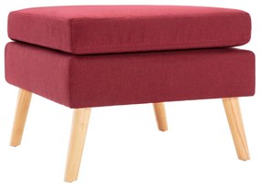 vidaXL Apoio de pés tecido vermelho tinto