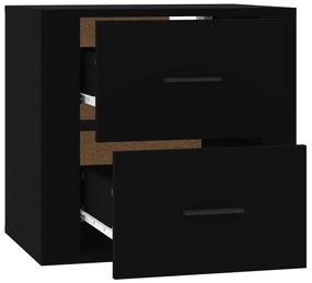 Mesa de cabeceira de parede 50x36x47 cm preto