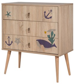 Cômoda City Trio – Multicolor – 80 cm x 89 cm x 40 cm