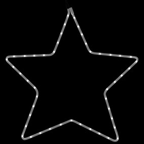 Figura natalícia de estrela 48 LEDs 56 cm branco quente