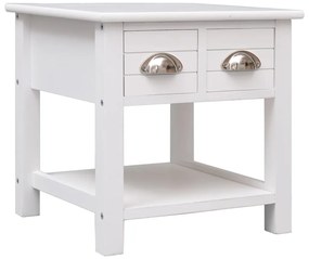 Mesa de apoio 40x40x40 cm madeira de paulownia branco