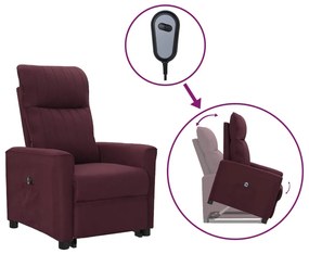 vidaXL Poltrona elevatória tecido roxo