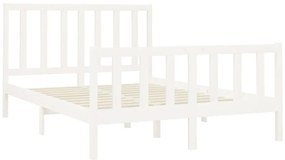 Cama sem colchão 160x200 cm madeira de pinho maciça branco