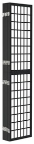 Biombo dobrável com 6 painéis estilo japonês 240x170 cm preto
