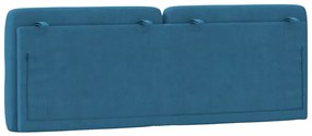 Almofadão de cabeceira 120 cm veludo azul