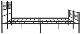 Estrutura de cama com cabeceira e pés 183x213 cm metal preto