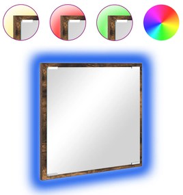 Espelho de Casa de Banho LED Carvalho Fumado 40x8.5x37 cm Madeira Enge