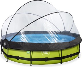 Piscina redonda Lime ø360x76cm com bomba de filtragem e cobertura - Verde