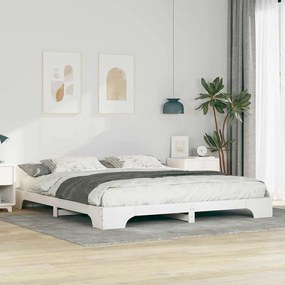 Estrutura de cama de chão com armazenamento Branco 180 x 220 cm