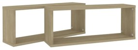 Prateleiras parede forma de cubo 2pcs contr. 60x15x23 cm sonoma