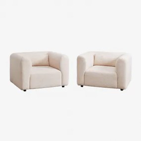 Pacote De 2 Poltronas Fogler Chenille Creme Bege - Sklum