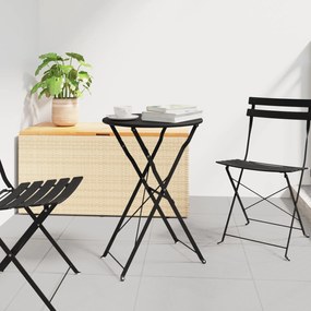vidaXL Mesa Bistro Dobrável Antracite Ø50x71 cm Aço com Revestimento em Pó