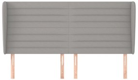 Cabeceira cama c/ abas tecido 163x23x118/128 cm cinzento-claro