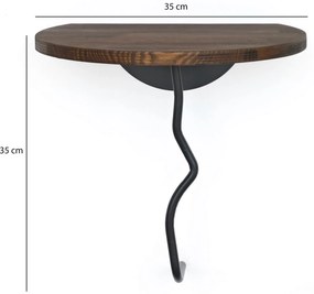 Prateleira de Parede Leo – Preto e Nogueira – 35 cm x 35 cm
