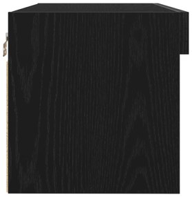 Armário de TV vidaXL com luzes LED Carvalho Preto 80x30x30 cm