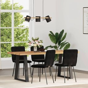vidaXL Cadeiras de jantar 4 pcs veludo preto
