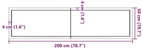 Prateleira de parede 200x50x6 cm carvalho tratado cinza-escuro