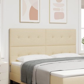 Cabeceira vidaXL com Botões Estofada Creme 180 cm Tecido