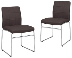 vidaXL Cadeiras de jantar 2 pcs couro artificial castanho