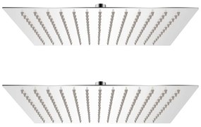 vidaXL Cabeça de chuveiro 2 pcs aço inoxidável 30x30 cm