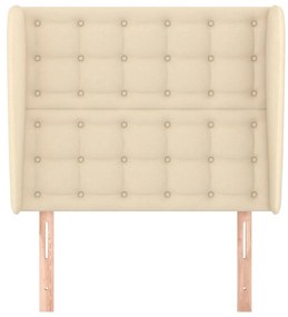 Cabeceira de cama c/ abas tecido 93x23x118/128 cm creme