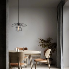 Candeeiro Chandelier Tel – Preto – 50 cm de Diâmetro, Altura Ajustável